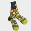 Transparente Socken | Fußtapete - Grün mit Vögeln