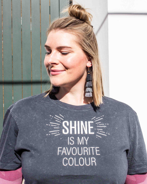 Statement T-Shirt | Shine is my favourite colour in Grau