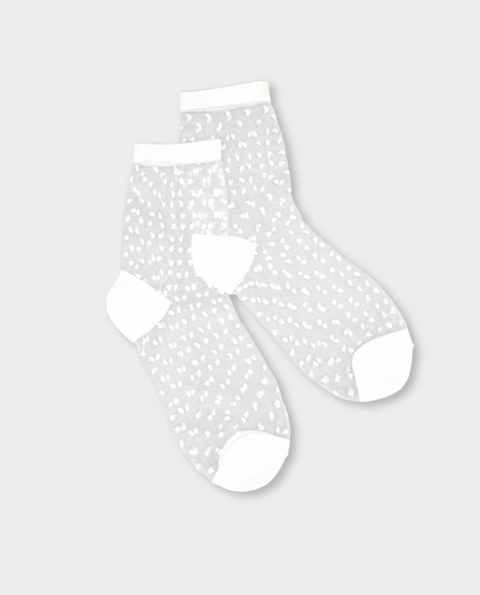 Transparente Socken | Fußtapete - Weiße Pünktchen