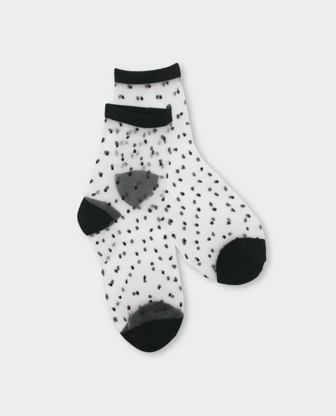 Transparente Socken | Fußtapete - Schwarze Pünktchen