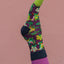 Sheer socks | Foot wallpaper - green with birds