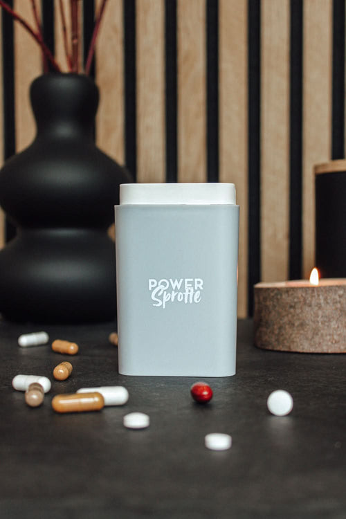 pillendosen power sprotte lipödem Nahrungsergämnzungsmittel NEM medikament medikamentendose ausbewahrung